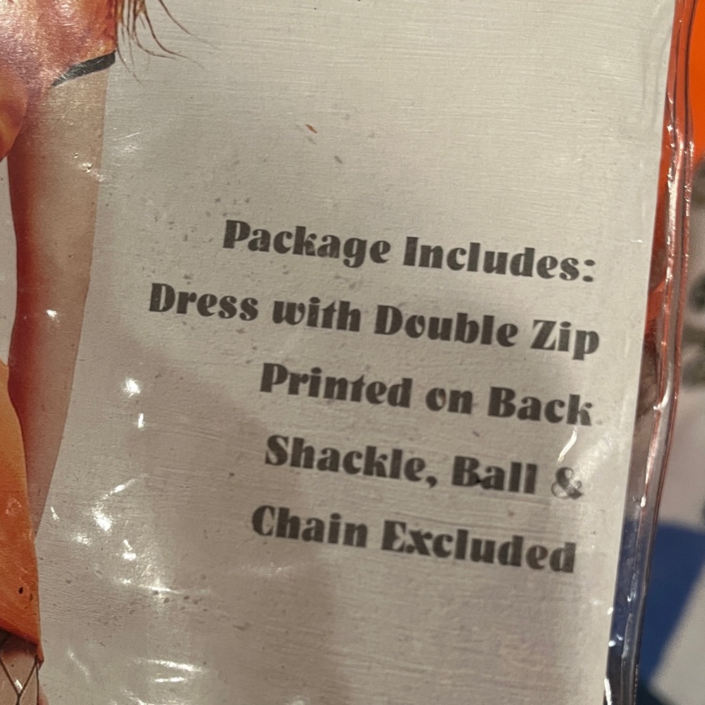 Sexy Convict Halloween Costume Orange Mini Dress w Zipper, Heart &fake handcuffs - Picture 14 of 15